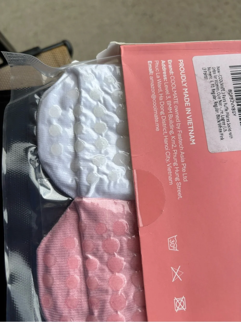 Coolmate Women's Athletic Yoga & Pilates Socks - Pink (Size 6-10)